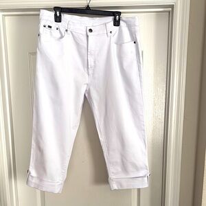 Diane Gilman White Cropped Jeans. NWOT